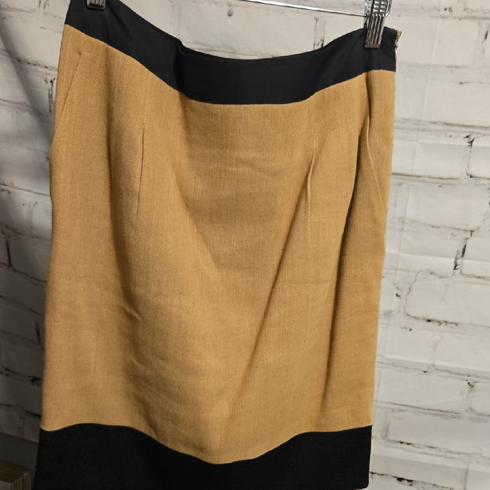 Narciso Rodriguez Tan and Black Pencil Skirt